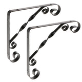 Max 2x Twist Metal Wall Shelf Bracket Rack Support Holder Supporter Black 1