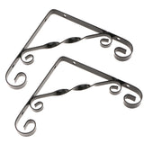 Max 2x Twist Metal Wall Shelf Bracket Rack Support Holder Supporter Black 1