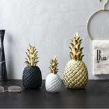Maxbell Creative Resin Pineapple Shaped Ornament Gift Home Desktop Decoration Gold