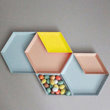 Maxbell Polygon Combination Fruit Plate Geometric Shape Snack Storage Tray Green M