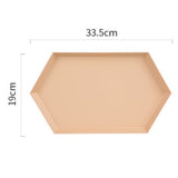 Maxbell Polygon Combination Fruit Plate Geometric Shape Snack Storage Tray Apricot L