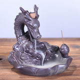 Maxbell Ceramic Backflow Incense Burner Dragon Incense Holder Buddhist Censer