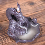 Maxbell Ceramic Backflow Incense Burner Dragon Incense Holder Buddhist Censer