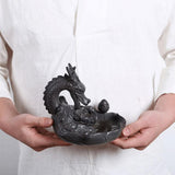 Maxbell Ceramic Backflow Incense Burner Dragon Incense Holder Buddhist Censer