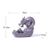 Maxbell Ceramic Backflow Incense Burner Home Decor Dragon Cones Holder Censer a