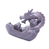 Maxbell Ceramic Backflow Incense Burner Home Decor Dragon Cones Holder Censer a