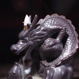 Maxbell Ceramic Backflow Incense Burner Home Decor Dragon Cones Holder Censer a
