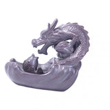 Maxbell Ceramic Backflow Incense Burner Home Decor Dragon Cones Holder Censer a