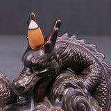 Maxbell Ceramic Backflow Incense Burner Home Decor Dragon Cones Holder Censer b