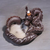 Maxbell Ceramic Backflow Incense Burner Home Decor Dragon Cones Holder Censer b