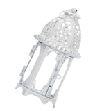 Glass Tealight Candle Holder Wrought Iron Lantern Home Wedding Decoration White