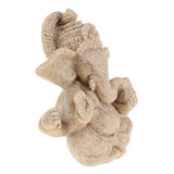 Max Maxb Sandstone Ganesh Statue God Elephant Indian Figurine Ornament - 10cm Beige