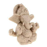 Max Maxb Sandstone Ganesh Statue God Elephant Indian Figurine Ornament - 10cm Beige
