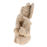 Max Maxb Sandstone Ganesh Statue God Elephant Indian Figurine Ornament - 10cm Beige