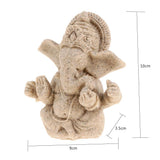 Max Maxb Sandstone Ganesh Statue God Elephant Indian Figurine Ornament - 10cm Beige