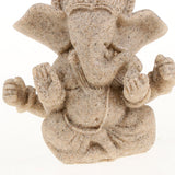 Max Maxb Sandstone Ganesh Statue God Elephant Indian Figurine Ornament - 10cm Beige