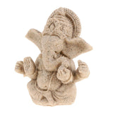 Max Maxb Sandstone Ganesh Statue God Elephant Indian Figurine Ornament - 10cm Beige