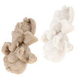 Max Maxb Sandstone Ganesh Statue God Elephant Indian Figurine Ornament - 10cm Beige