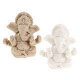 Max Maxb Sandstone Ganesh Statue God Elephant Indian Figurine Ornament - 10cm Beige