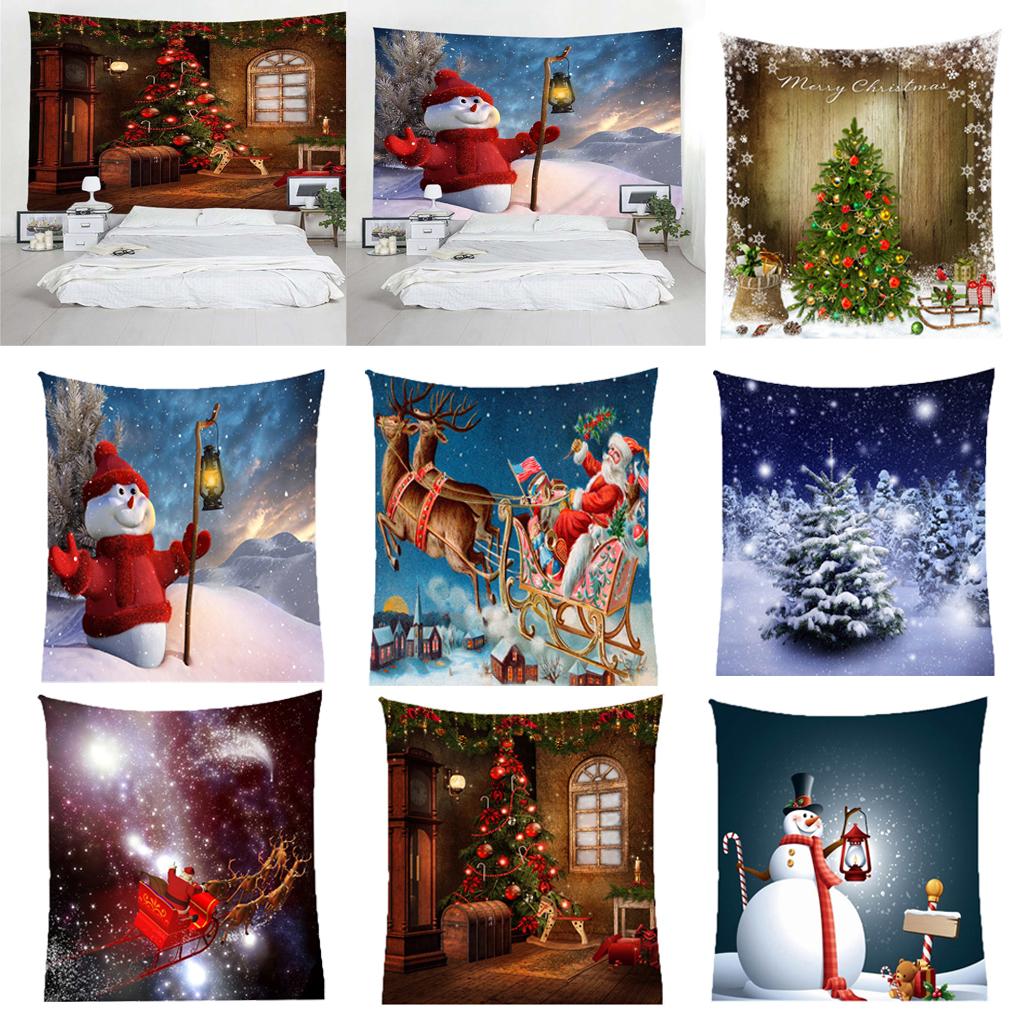 Maxbell  3D Christmas Tapestry Wall Hanging for Bedroom Living Room Dorm Blue Snow