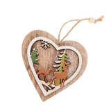 1 Piece Vintage Christmas Wooden Hanging Plaques Ornament Heart Shape