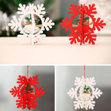 Max 1 Piece Vintage Christmas Wooden Hanging Plaques Ornament Red Snowflake