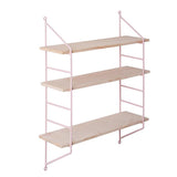 Max 3 Layer Wall Hanging Wooden Shelves Floating Wall Shelf Home Decor Pink