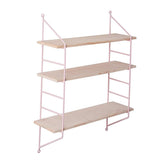 Max 3 Layer Wall Hanging Wooden Shelves Floating Wall Shelf Home Decor Pink