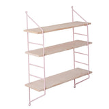 Max 3 Layer Wall Hanging Wooden Shelves Floating Wall Shelf Home Decor Pink