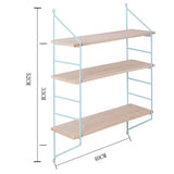 Max 3 Layer Wall Hanging Wooden Shelves Floating Wall Shelf Home Decor Blue