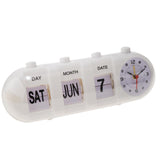 Creative Digital Manual Flip Down Clock Desk Stand Page Quartz Clock White