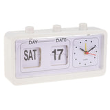 Retro Fashion Flip Clock Digtal Flip Day Date Time Display Clock White