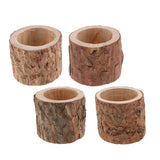 Maxbell Tree Stump Wooden Flower Vase Succulent Plants Bonsai Pot Candle Holder S