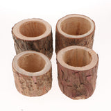 Maxbell Tree Stump Wooden Flower Vase Succulent Plants Bonsai Pot Candle Holder S