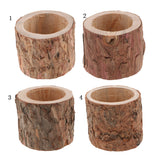 Maxbell Tree Stump Wooden Flower Vase Succulent Plants Bonsai Pot Candle Holder S