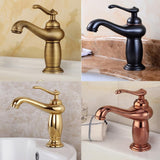 Maxbell European Style Retro Bathroom Basin Water Faucet Antique Mixer Tap Black