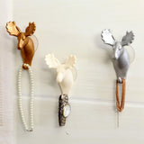 Max Maxb Elk Elephant Head Suction Hooks Wall Hanger Rack Holder  Gold-Deer