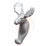 Max Maxb Elk Elephant Head Suction Hooks Wall Hanger Rack Holder  Silver-Deer