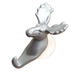 Max Maxb Elk Elephant Head Suction Hooks Wall Hanger Rack Holder  Silver-Deer