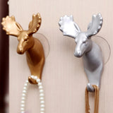 Max Maxb Elk Elephant Head Suction Hooks Wall Hanger Rack Holder  Silver-Deer