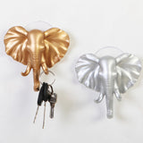 Max Maxb Elk Elephant Head Suction Hooks Wall Hanger Rack Holder  Silver-Elephant