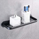 Maxbell Wall Mounted Bathroom Shelf  Adhesive Storage Rack Black-50cm