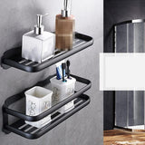 Maxbell Wall Mounted Bathroom Shelf  Adhesive Storage Rack Black-50cm