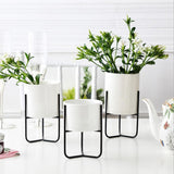 Maxbell Ceramic Flower Pot Rack Succulents Flower Pots Planter Flower Stand Black M