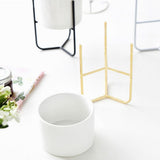 Maxbell Ceramic Flower Pot Rack Succulents Flower Pots Planter Flower Stand Black M