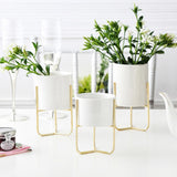 Maxbell Ceramic Flower Pot Rack Succulents Flower Pots Planter Flower Stand Gold S