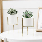 Maxbell Iron Plant Stand Garden Planter Succulent Flower Pot Shelf Rack White S