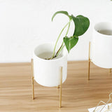 Maxbell Iron Plant Stand Garden Planter Succulent Flower Pot Shelf Rack White S