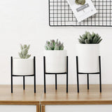 Maxbell Iron Plant Stand Garden Planter Succulent Flower Pot Shelf Rack White S