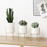 Maxbell Iron Plant Stand Garden Planter Succulent Flower Pot Shelf Rack White S